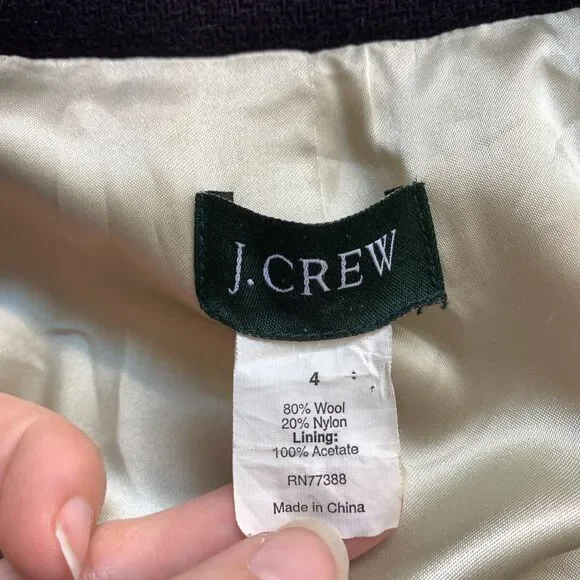 J. Crew Wool Peacoat Jacket Navy Blue Military Style Gold Button Coat Women’s 4 - Picture 3 of 9